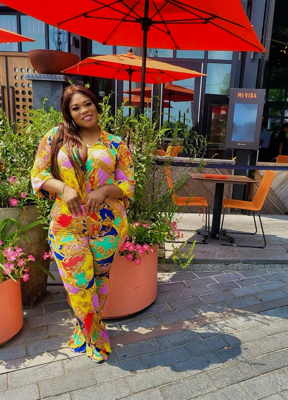 Vikky multicolor Two piece plus Set