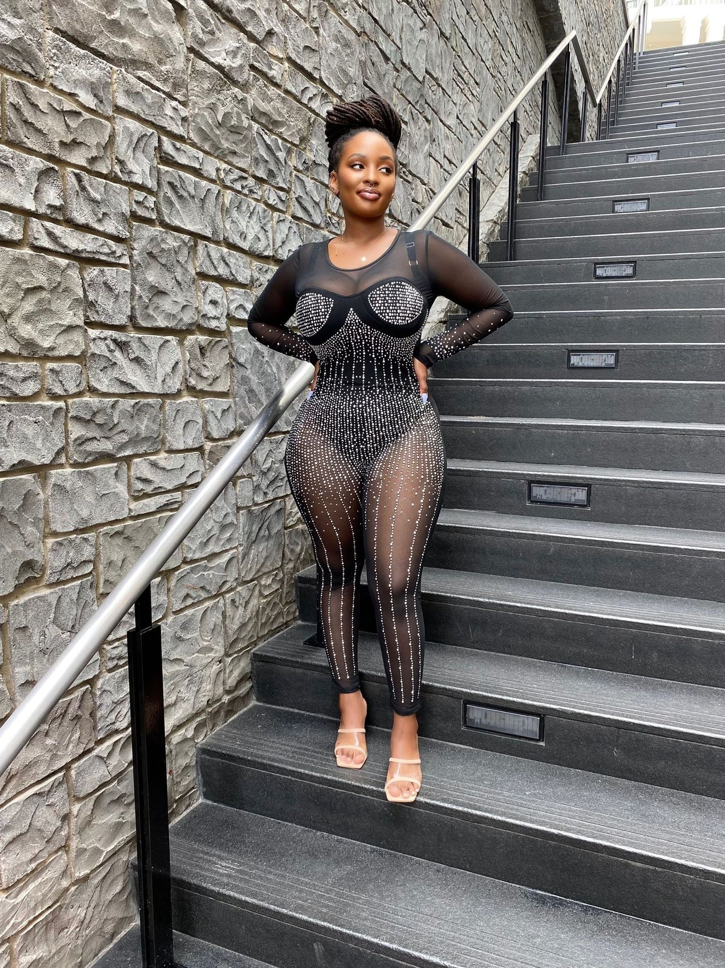 Light it up Rhinestone Jumpsuit